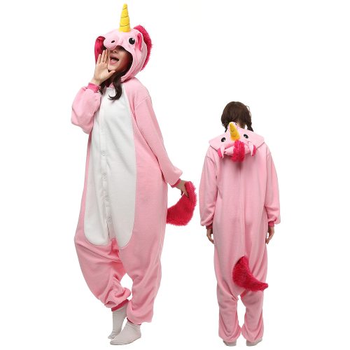 Christmas Halloween Pink Unicorn Kigurumi Costume Onesie For Adults