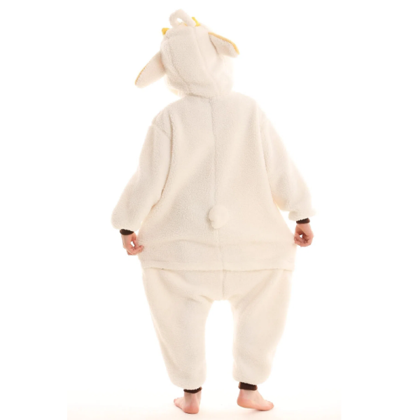 Christmas Halloween White Yellow Sheep Kigurumi Costume Onesie For Kids