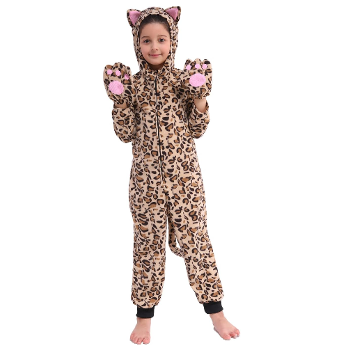 Christmas Halloween Cheetah Kigurumi Costume Onesie For Kids
