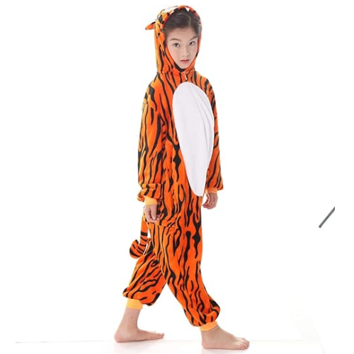 Christmas Halloween Tiger Kigurumi Costume Onesie For Kids
