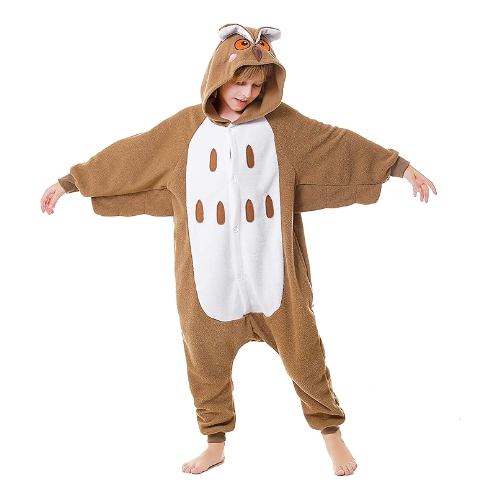 Christmas Halloween Brown Owl Kigurumi Costume Onesie For Kids