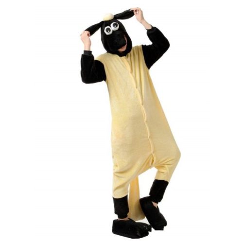 Christmas Halloween Black Yellow Sheep Kigurumi Costume Onesie For Adults