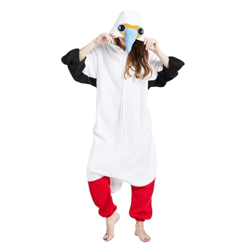 Christmas Halloween Red-footed Booby Kigurumi Costume Onesie For Adults